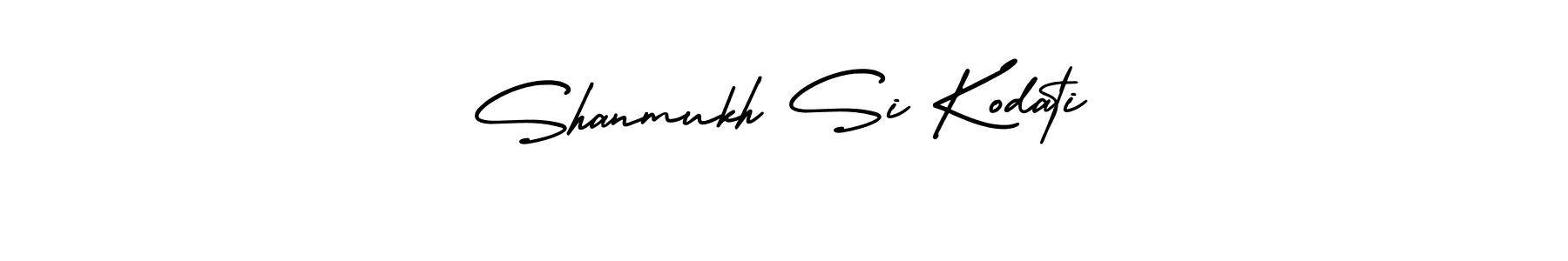 This is the best signature style for the Shanmukh Si Kodati name. Also you like these signature font (AmerikaSignatureDemo-Regular). Mix name signature. Shanmukh Si Kodati signature style 3 images and pictures png