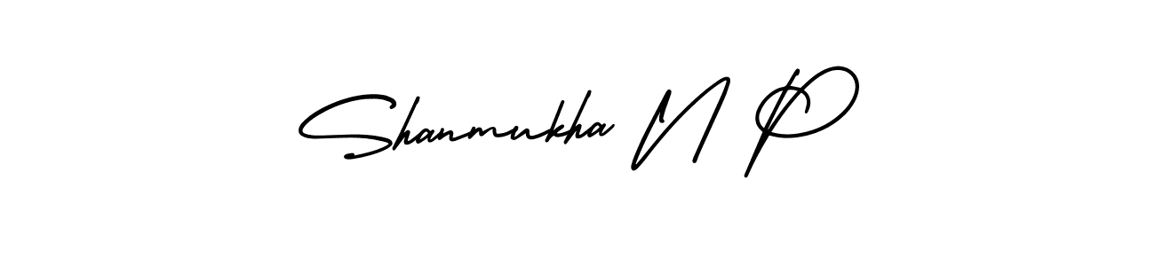 AmerikaSignatureDemo-Regular is a professional signature style that is perfect for those who want to add a touch of class to their signature. It is also a great choice for those who want to make their signature more unique. Get Shanmukha N P name to fancy signature for free. Shanmukha N P signature style 3 images and pictures png