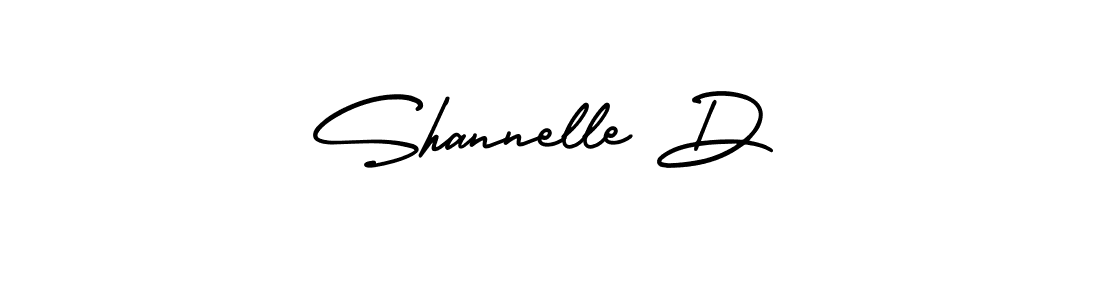 You should practise on your own different ways (AmerikaSignatureDemo-Regular) to write your name (Shannelle D) in signature. don't let someone else do it for you. Shannelle D signature style 3 images and pictures png