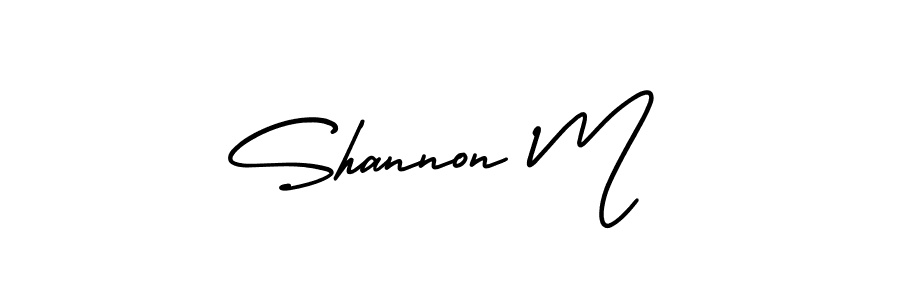 Use a signature maker to create a handwritten signature online. With this signature software, you can design (AmerikaSignatureDemo-Regular) your own signature for name Shannon M. Shannon M signature style 3 images and pictures png