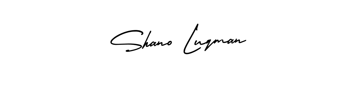 This is the best signature style for the Shano Luqman name. Also you like these signature font (AmerikaSignatureDemo-Regular). Mix name signature. Shano Luqman signature style 3 images and pictures png