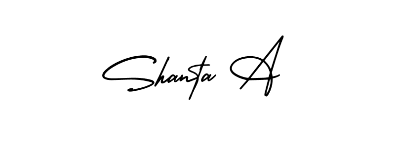 It looks lik you need a new signature style for name Shanta A. Design unique handwritten (AmerikaSignatureDemo-Regular) signature with our free signature maker in just a few clicks. Shanta A signature style 3 images and pictures png