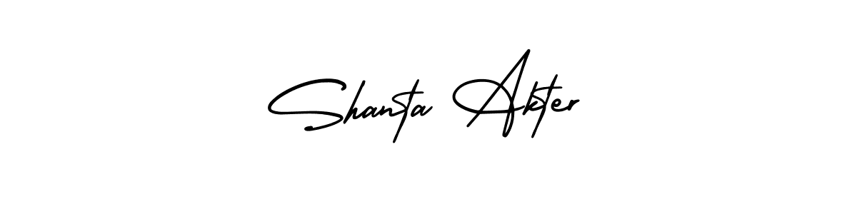 Design your own signature with our free online signature maker. With this signature software, you can create a handwritten (AmerikaSignatureDemo-Regular) signature for name Shanta Akter. Shanta Akter signature style 3 images and pictures png