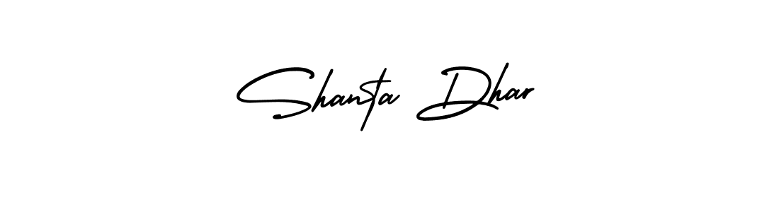 How to make Shanta Dhar name signature. Use AmerikaSignatureDemo-Regular style for creating short signs online. This is the latest handwritten sign. Shanta Dhar signature style 3 images and pictures png
