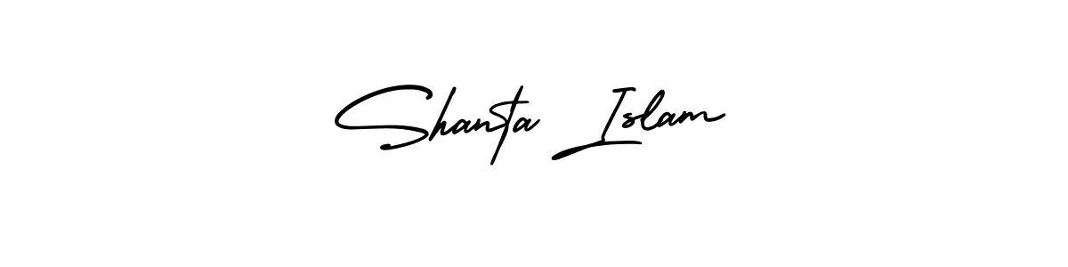 Shanta Islam stylish signature style. Best Handwritten Sign (AmerikaSignatureDemo-Regular) for my name. Handwritten Signature Collection Ideas for my name Shanta Islam. Shanta Islam signature style 3 images and pictures png