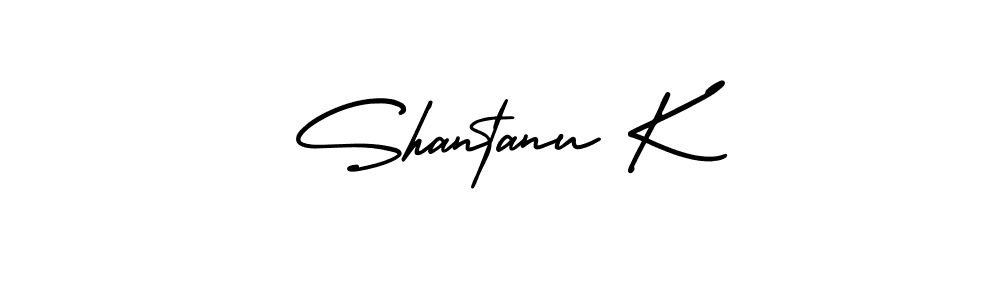 Shantanu K stylish signature style. Best Handwritten Sign (AmerikaSignatureDemo-Regular) for my name. Handwritten Signature Collection Ideas for my name Shantanu K. Shantanu K signature style 3 images and pictures png