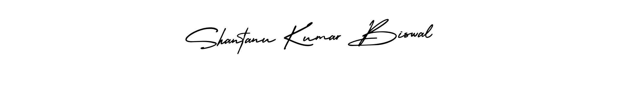 The best way (AmerikaSignatureDemo-Regular) to make a short signature is to pick only two or three words in your name. The name Shantanu Kumar Biswal include a total of six letters. For converting this name. Shantanu Kumar Biswal signature style 3 images and pictures png