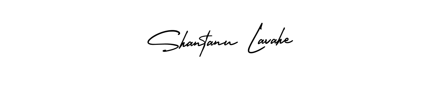 AmerikaSignatureDemo-Regular is a professional signature style that is perfect for those who want to add a touch of class to their signature. It is also a great choice for those who want to make their signature more unique. Get Shantanu Lavahe name to fancy signature for free. Shantanu Lavahe signature style 3 images and pictures png