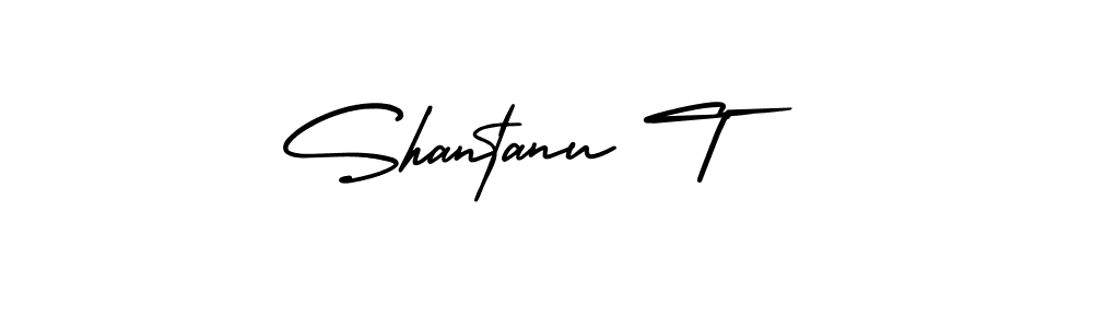 It looks lik you need a new signature style for name Shantanu T. Design unique handwritten (AmerikaSignatureDemo-Regular) signature with our free signature maker in just a few clicks. Shantanu T signature style 3 images and pictures png