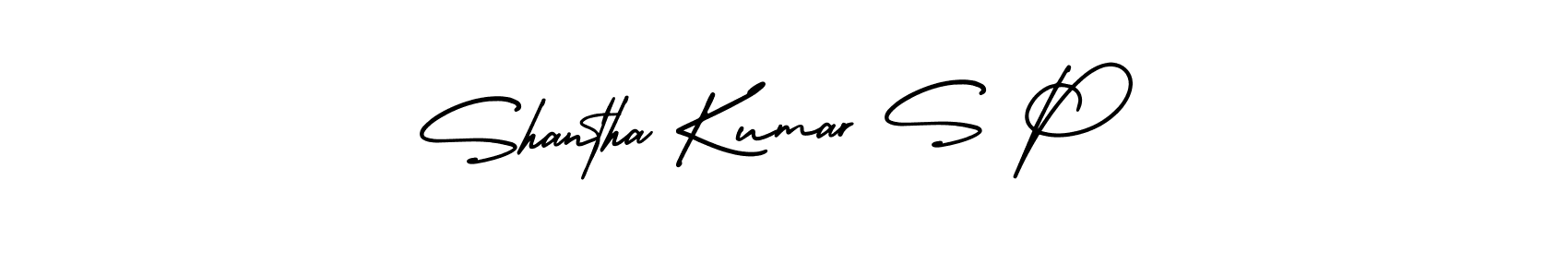 Shantha Kumar S P stylish signature style. Best Handwritten Sign (AmerikaSignatureDemo-Regular) for my name. Handwritten Signature Collection Ideas for my name Shantha Kumar S P. Shantha Kumar S P signature style 3 images and pictures png