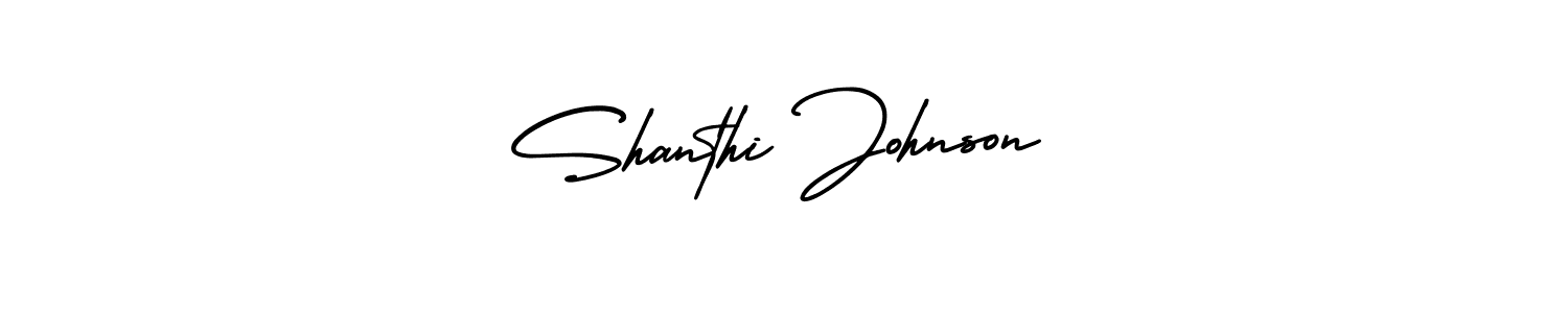 Similarly AmerikaSignatureDemo-Regular is the best handwritten signature design. Signature creator online .You can use it as an online autograph creator for name Shanthi Johnson. Shanthi Johnson signature style 3 images and pictures png
