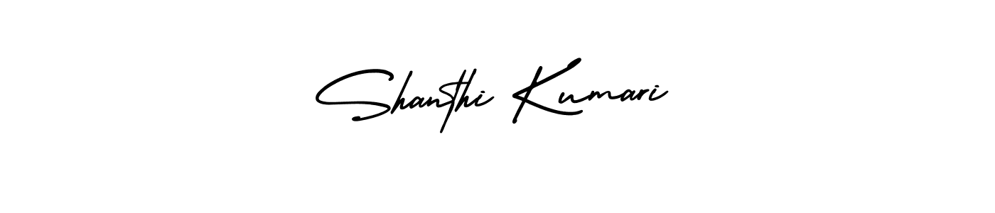 Make a beautiful signature design for name Shanthi Kumari. With this signature (AmerikaSignatureDemo-Regular) style, you can create a handwritten signature for free. Shanthi Kumari signature style 3 images and pictures png