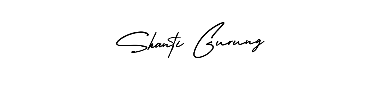 Make a beautiful signature design for name Shanti Gurung. With this signature (AmerikaSignatureDemo-Regular) style, you can create a handwritten signature for free. Shanti Gurung signature style 3 images and pictures png