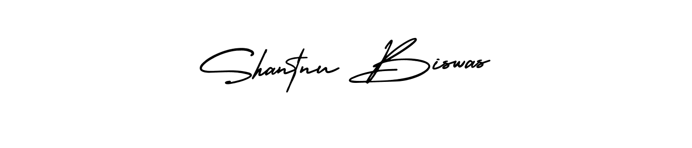 Make a beautiful signature design for name Shantnu Biswas. With this signature (AmerikaSignatureDemo-Regular) style, you can create a handwritten signature for free. Shantnu Biswas signature style 3 images and pictures png