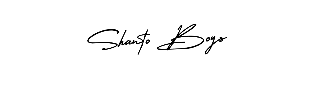 How to make Shanto Boys name signature. Use AmerikaSignatureDemo-Regular style for creating short signs online. This is the latest handwritten sign. Shanto Boys signature style 3 images and pictures png
