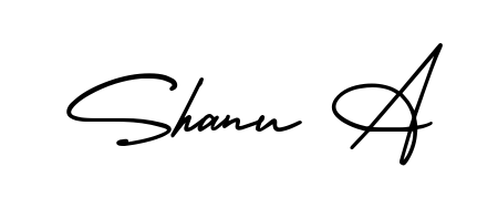 A modern signature idea for name Shanu A using AmerikaSignatureDemo-Regular font. Clean strokes and elegant curves make it stand out instantly. Shanu A signature style 3 images and pictures png