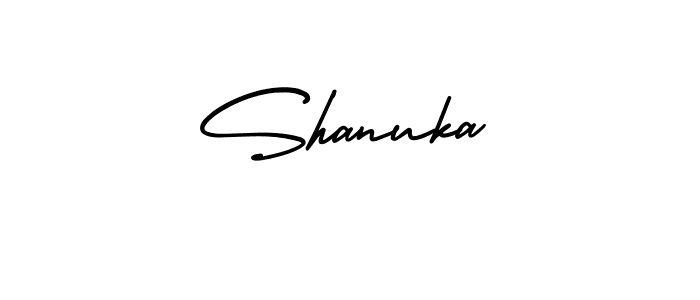 Shanuka stylish signature style. Best Handwritten Sign (AmerikaSignatureDemo-Regular) for my name. Handwritten Signature Collection Ideas for my name Shanuka. Shanuka signature style 3 images and pictures png