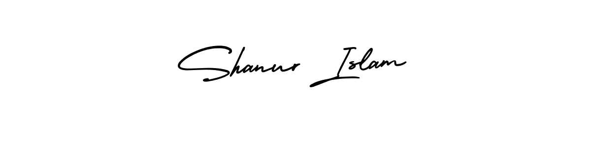 Make a beautiful signature design for name Shanur Islam. With this signature (AmerikaSignatureDemo-Regular) style, you can create a handwritten signature for free. Shanur Islam signature style 3 images and pictures png