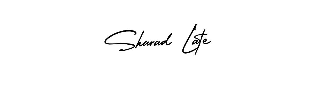 You should practise on your own different ways (AmerikaSignatureDemo-Regular) to write your name (Sharad Late) in signature. don't let someone else do it for you. Sharad Late signature style 3 images and pictures png