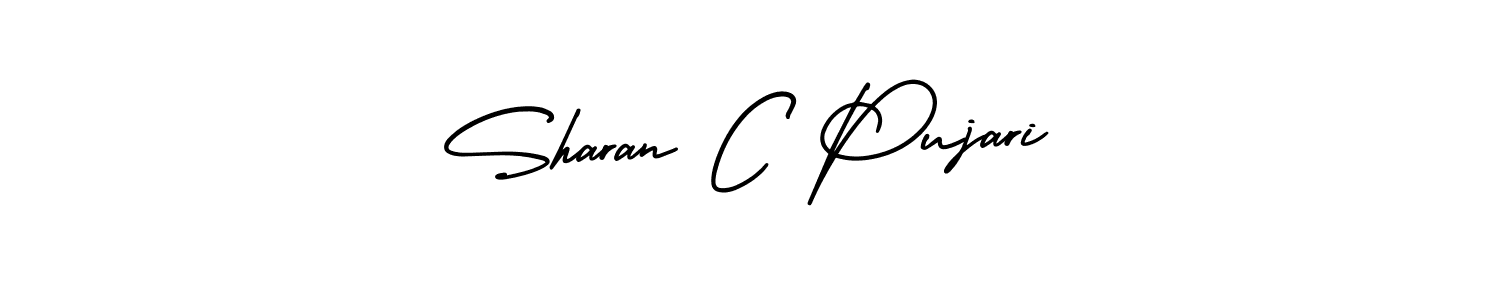 Use a signature maker to create a handwritten signature online. With this signature software, you can design (AmerikaSignatureDemo-Regular) your own signature for name Sharan C Pujari. Sharan C Pujari signature style 3 images and pictures png