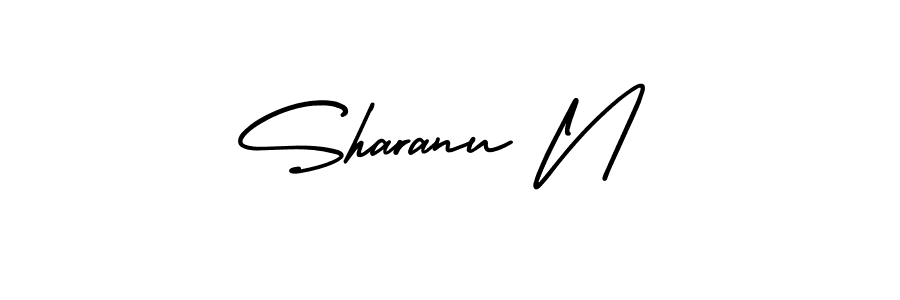 You should practise on your own different ways (AmerikaSignatureDemo-Regular) to write your name (Sharanu N) in signature. don't let someone else do it for you. Sharanu N signature style 3 images and pictures png