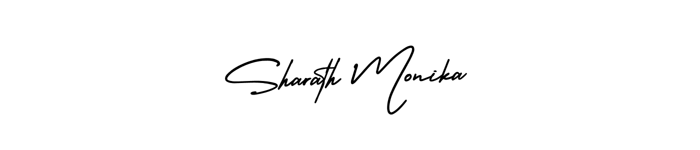 Sharath Monika stylish signature style. Best Handwritten Sign (AmerikaSignatureDemo-Regular) for my name. Handwritten Signature Collection Ideas for my name Sharath Monika. Sharath Monika signature style 3 images and pictures png