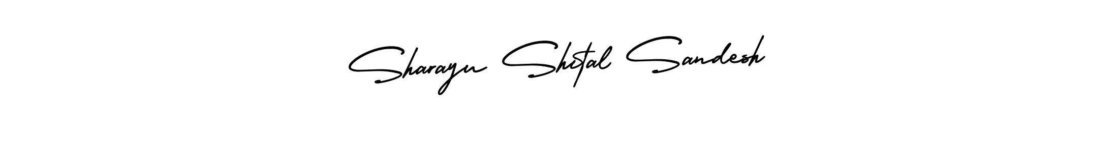 Make a short Sharayu Shital Sandesh signature style. Manage your documents anywhere anytime using AmerikaSignatureDemo-Regular. Create and add eSignatures, submit forms, share and send files easily. Sharayu Shital Sandesh signature style 3 images and pictures png