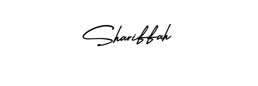 Design your own signature with our free online signature maker. With this signature software, you can create a handwritten (AmerikaSignatureDemo-Regular) signature for name Shariffah. Shariffah signature style 3 images and pictures png