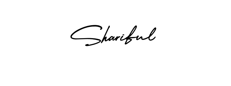 You should practise on your own different ways (AmerikaSignatureDemo-Regular) to write your name (Shariful) in signature. don't let someone else do it for you. Shariful signature style 3 images and pictures png