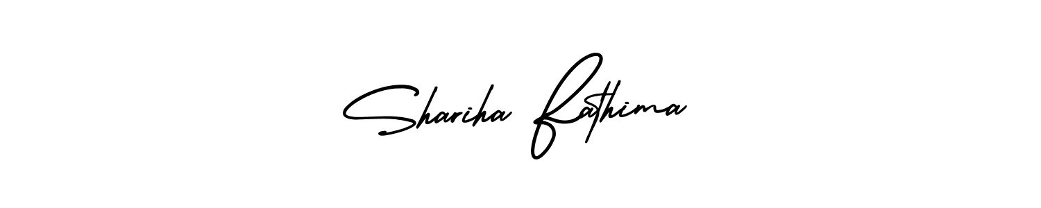 Shariha Fathima stylish signature style. Best Handwritten Sign (AmerikaSignatureDemo-Regular) for my name. Handwritten Signature Collection Ideas for my name Shariha Fathima. Shariha Fathima signature style 3 images and pictures png