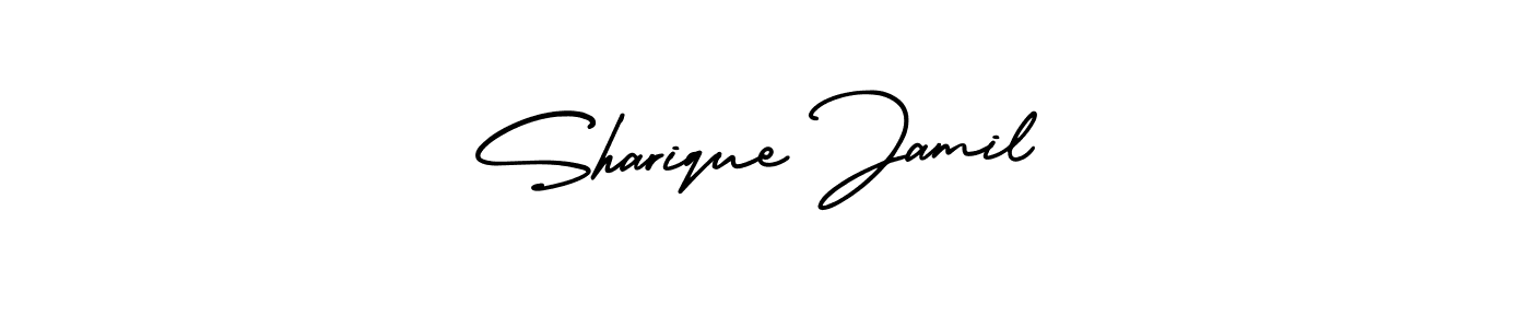 The best way (AmerikaSignatureDemo-Regular) to make a short signature is to pick only two or three words in your name. The name Sharique Jamil include a total of six letters. For converting this name. Sharique Jamil signature style 3 images and pictures png