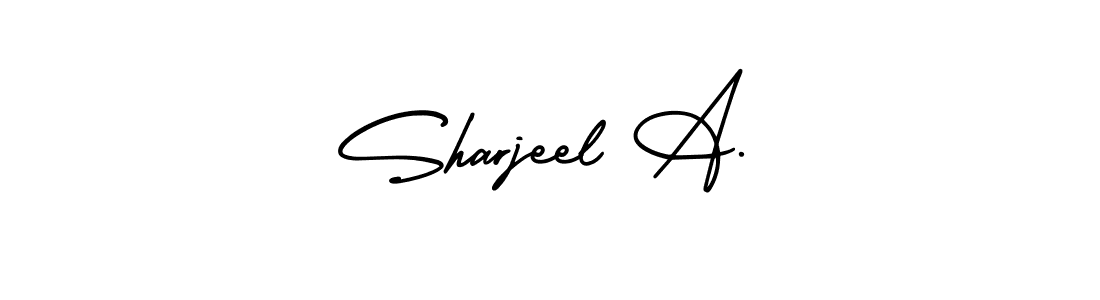 Use a signature maker to create a handwritten signature online. With this signature software, you can design (AmerikaSignatureDemo-Regular) your own signature for name Sharjeel A.. Sharjeel A. signature style 3 images and pictures png