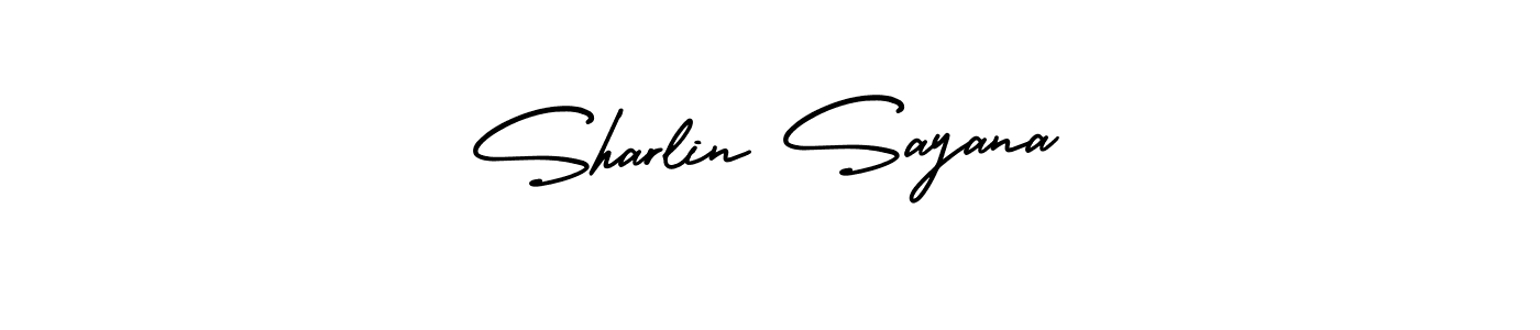 It looks lik you need a new signature style for name Sharlin Sayana. Design unique handwritten (AmerikaSignatureDemo-Regular) signature with our free signature maker in just a few clicks. Sharlin Sayana signature style 3 images and pictures png