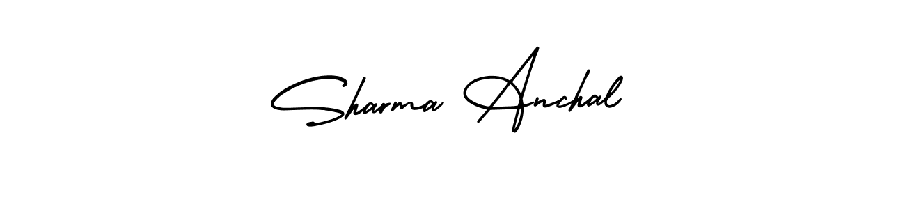 Similarly AmerikaSignatureDemo-Regular is the best handwritten signature design. Signature creator online .You can use it as an online autograph creator for name Sharma Anchal. Sharma Anchal signature style 3 images and pictures png