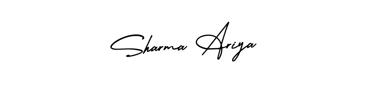 This is the best signature style for the Sharma Ariya name. Also you like these signature font (AmerikaSignatureDemo-Regular). Mix name signature. Sharma Ariya signature style 3 images and pictures png