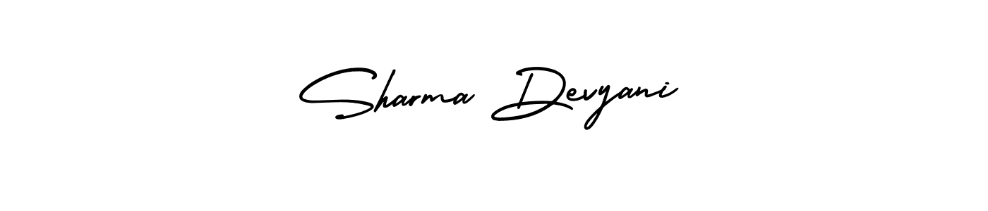 How to make Sharma Devyani name signature. Use AmerikaSignatureDemo-Regular style for creating short signs online. This is the latest handwritten sign. Sharma Devyani signature style 3 images and pictures png