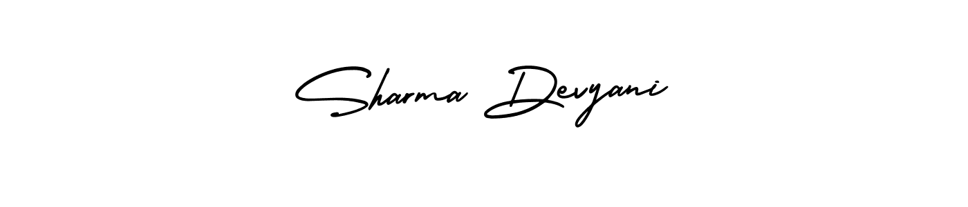 How to make Sharma Devyani name signature. Use AmerikaSignatureDemo-Regular style for creating short signs online. This is the latest handwritten sign. Sharma Devyani signature style 3 images and pictures png