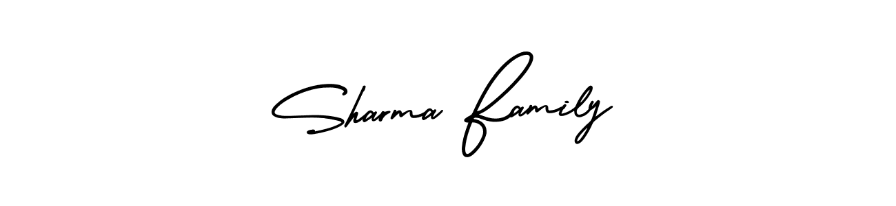 Sharma Family stylish signature style. Best Handwritten Sign (AmerikaSignatureDemo-Regular) for my name. Handwritten Signature Collection Ideas for my name Sharma Family. Sharma Family signature style 3 images and pictures png
