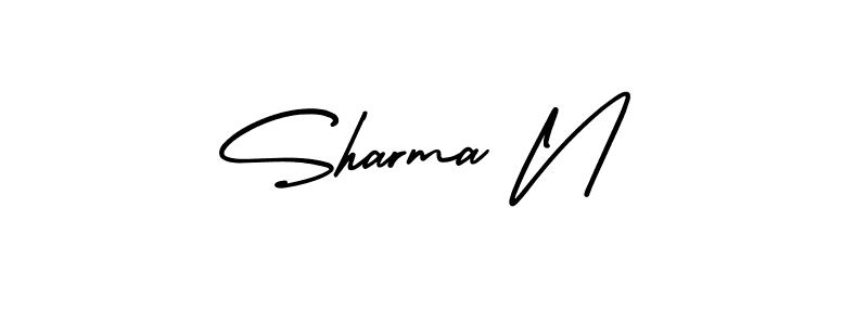 This is the best signature style for the Sharma N name. Also you like these signature font (AmerikaSignatureDemo-Regular). Mix name signature. Sharma N signature style 3 images and pictures png