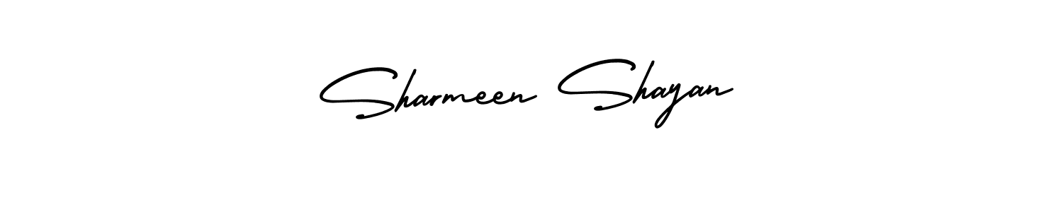 How to make Sharmeen Shayan name signature. Use AmerikaSignatureDemo-Regular style for creating short signs online. This is the latest handwritten sign. Sharmeen Shayan signature style 3 images and pictures png