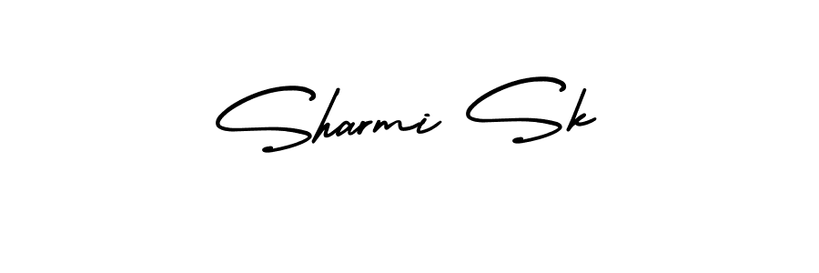 It looks lik you need a new signature style for name Sharmi Sk. Design unique handwritten (AmerikaSignatureDemo-Regular) signature with our free signature maker in just a few clicks. Sharmi Sk signature style 3 images and pictures png