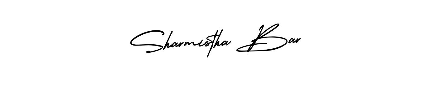 AmerikaSignatureDemo-Regular is a professional signature style that is perfect for those who want to add a touch of class to their signature. It is also a great choice for those who want to make their signature more unique. Get Sharmistha Bar name to fancy signature for free. Sharmistha Bar signature style 3 images and pictures png