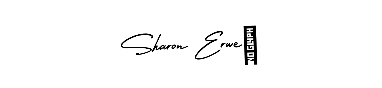 The best way (AmerikaSignatureDemo-Regular) to make a short signature is to pick only two or three words in your name. The name Sharon Erweë include a total of six letters. For converting this name. Sharon Erweë signature style 3 images and pictures png