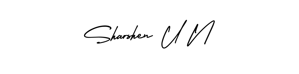 Make a beautiful signature design for name Sharshen U N. Use this online signature maker to create a handwritten signature for free. Sharshen U N signature style 3 images and pictures png