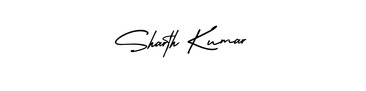 You should practise on your own different ways (AmerikaSignatureDemo-Regular) to write your name (Sharth Kumar) in signature. don't let someone else do it for you. Sharth Kumar signature style 3 images and pictures png