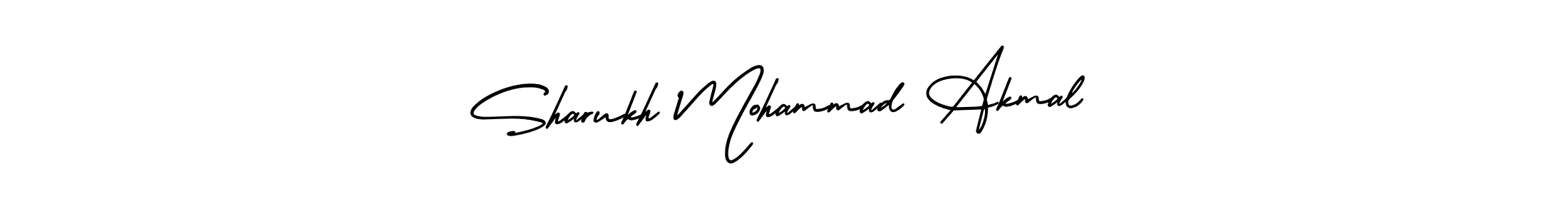 This is the best signature style for the Sharukh Mohammad Akmal name. Also you like these signature font (AmerikaSignatureDemo-Regular). Mix name signature. Sharukh Mohammad Akmal signature style 3 images and pictures png