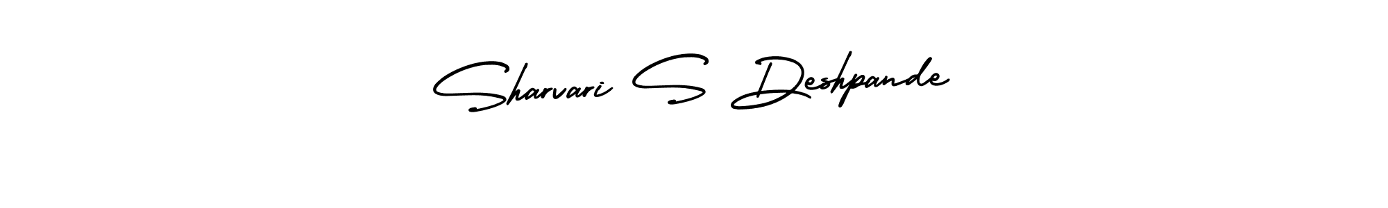 You should practise on your own different ways (AmerikaSignatureDemo-Regular) to write your name (Sharvari S Deshpande) in signature. don't let someone else do it for you. Sharvari S Deshpande signature style 3 images and pictures png
