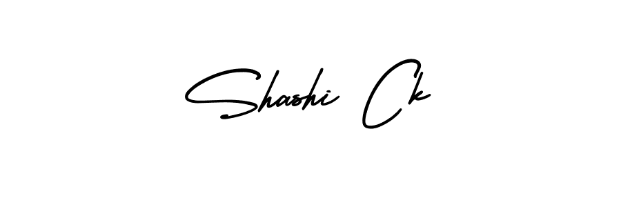 How to make Shashi Ck name signature. Use AmerikaSignatureDemo-Regular style for creating short signs online. This is the latest handwritten sign. Shashi Ck signature style 3 images and pictures png