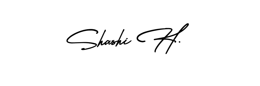 How to make Shashi H. name signature. Use AmerikaSignatureDemo-Regular style for creating short signs online. This is the latest handwritten sign. Shashi H. signature style 3 images and pictures png