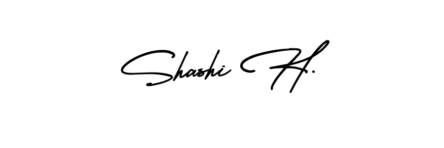 if you are searching for the best signature style for your name Shashi H.. so please give up your signature search. here we have designed multiple signature styles  using AmerikaSignatureDemo-Regular. Shashi H. signature style 3 images and pictures png